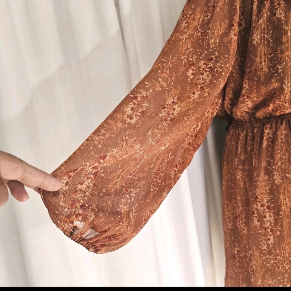 ANDREE BY UNIT Brown Long Sleeve Sundress Wedding Guest - Picture 6 of 15